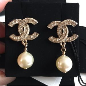 Chanel Gold Pearl with crystals